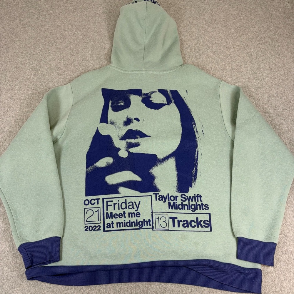 Taylor Swift Hoodie Womens Small Green Meet Me at Midnight 2022 Rare